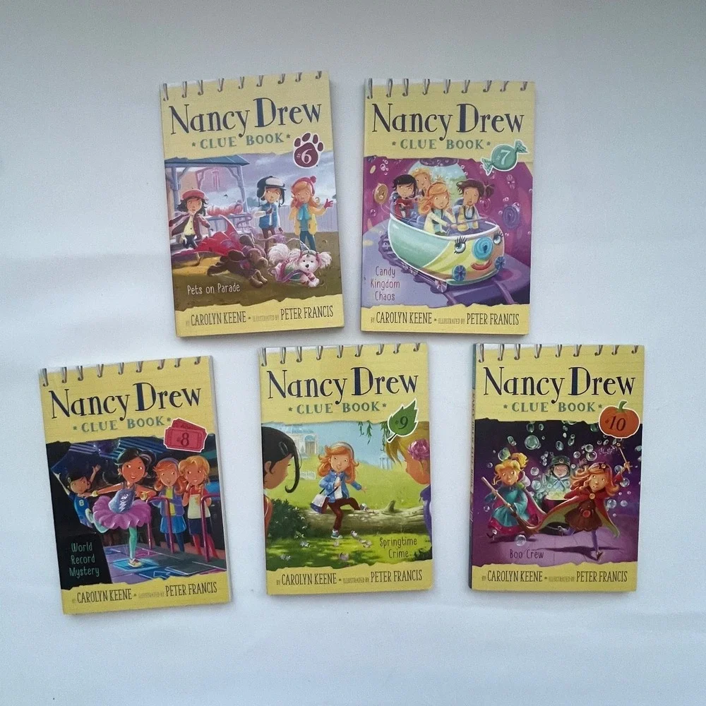 Nancy‎ Drew Clue Book Paperback Books 6-10 By: Carolyn Keene, Lot of 5 Books